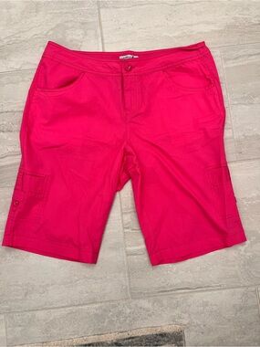 Caribbean Joe Women's Hot Pink Cargo Bermudas